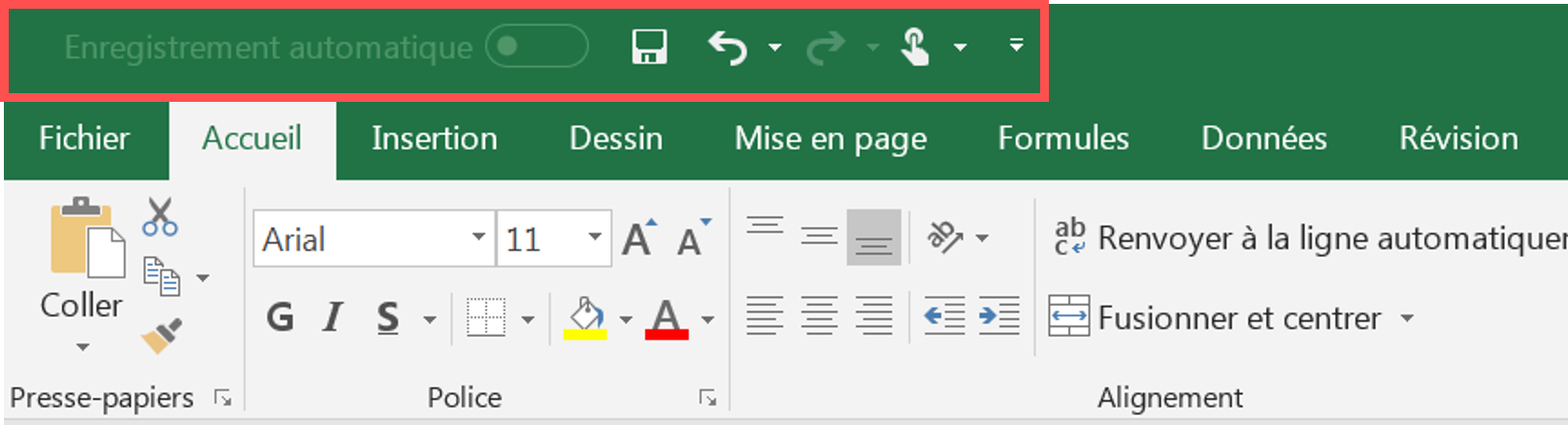 Paramétrer la Barre d’outils Accès rapide